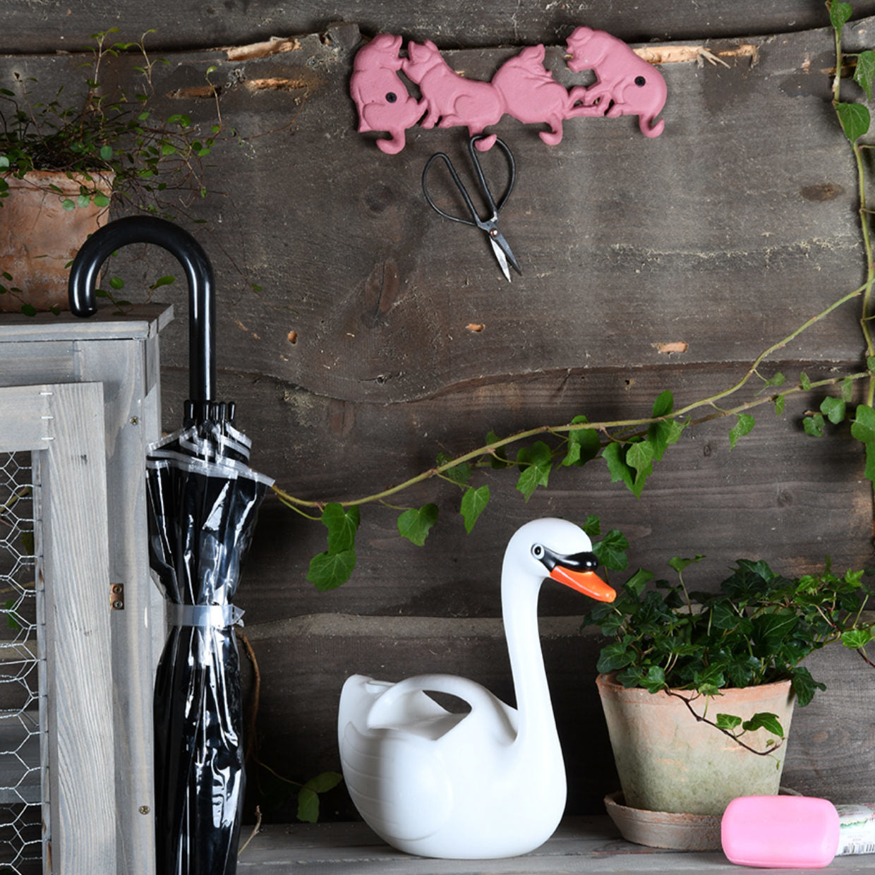 Esschert Design Stockschirm – Ø 80 cm, L 80,6 cm – transparent Wald