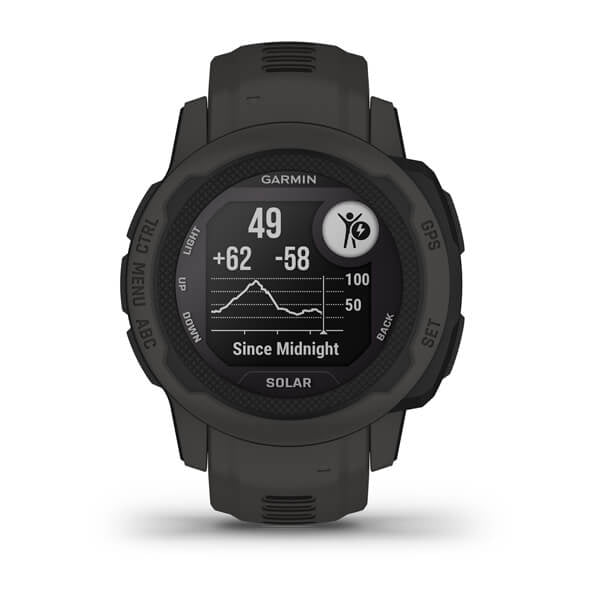 Garmin Instinct 2S Solar 40 mm GPS – Polymer Graphit, Sportarmband, 100 m, für Android, iOS