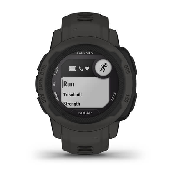 Garmin Instinct 2S Solar 40 mm GPS – Polymer Graphit, Sportarmband, 100 m, für Android, iOS