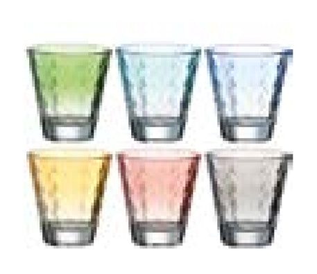 Leonardo Trinkglas – 6er Set, 215 ml, Ø 8,5 cm, Kalk-Natron-Glas, Mehrfarbig, spülmaschinenfest