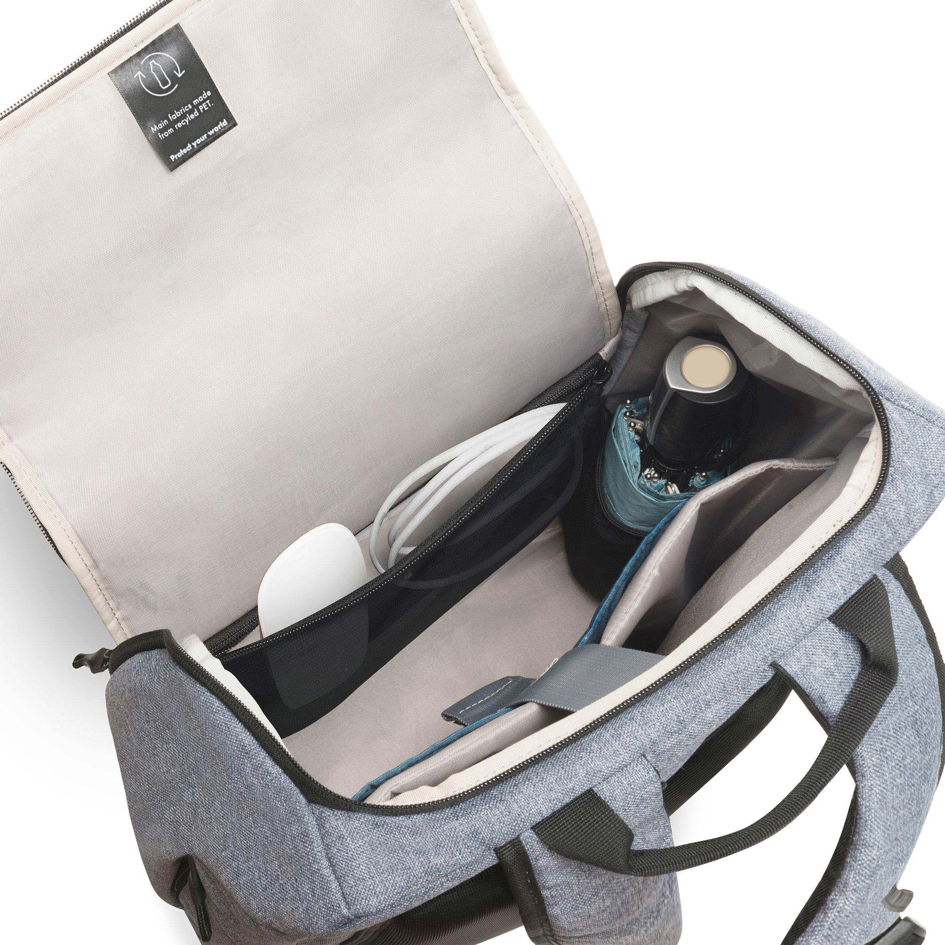 DICOTA Notebook-Rucksack Eco MOTION – mit Tablet-Fach, rPET-Polyester – Blue Denim, 325 × 475 × 150 mm
