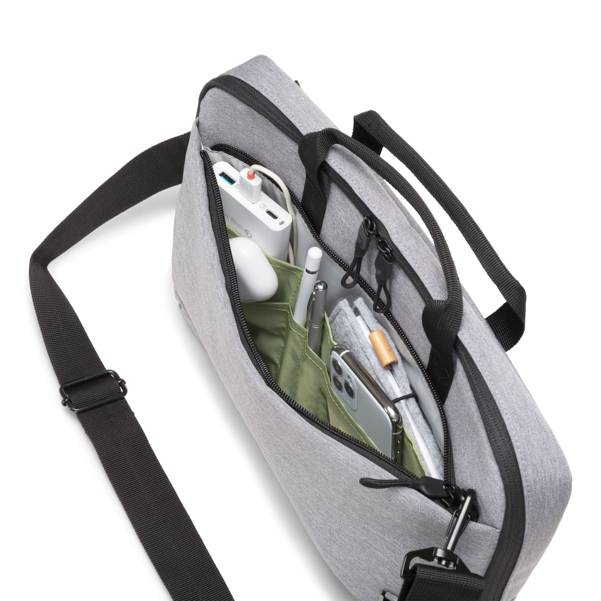 DICOTA Notebook-Tasche bis 11,6" – abnehmbarer Schultergurt, Trolley-Band – Grau