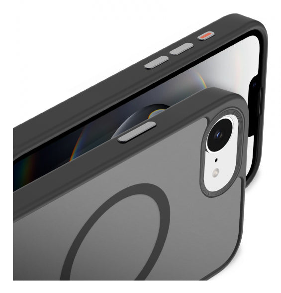 nevox StyleShell Invisio MS Backcover – für Apple iPhone 16e, MagSafe, PU+TPU, schwarz, schmutzabweisend