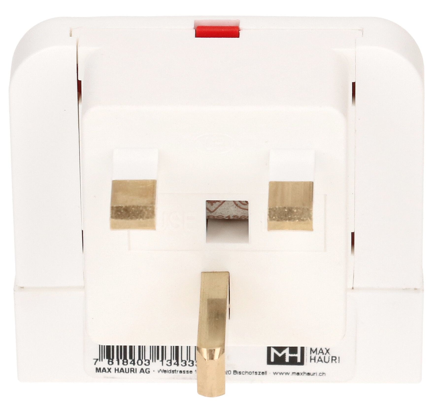 Max Hauri AG Max Hauri – Reiseadapter – von Typ 13 zu Typ G – geerdet – weiss – 1 Stk.