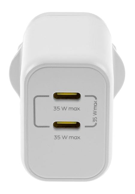 ONIT F02796 USB-Ladegerät 35 W – USB-C×2 – PD 3.0, PPS, QC 3.0, GaN, EU-Stecker (Typ C) – Weiss