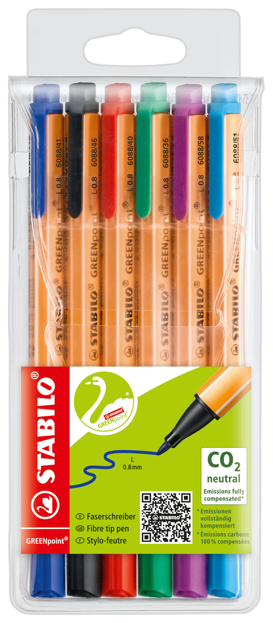 STABILO Filzstifte, Strichbreite 0,8 mm, 6 Farben