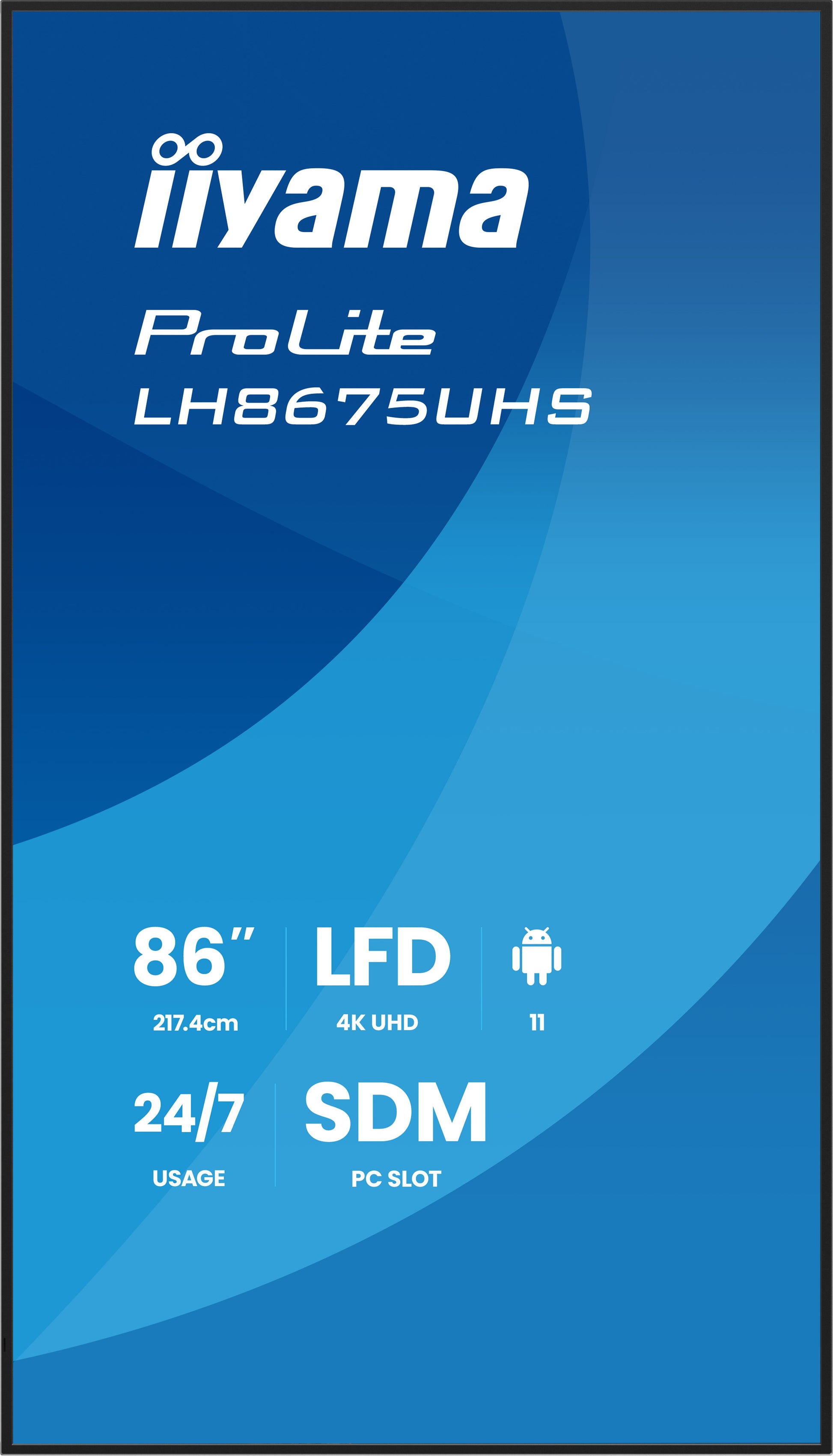 iiyama ProLite LH8675UHS-B2AG – Signage-Display, 85,6", Ultra HD 4K, 500 cd/m²
