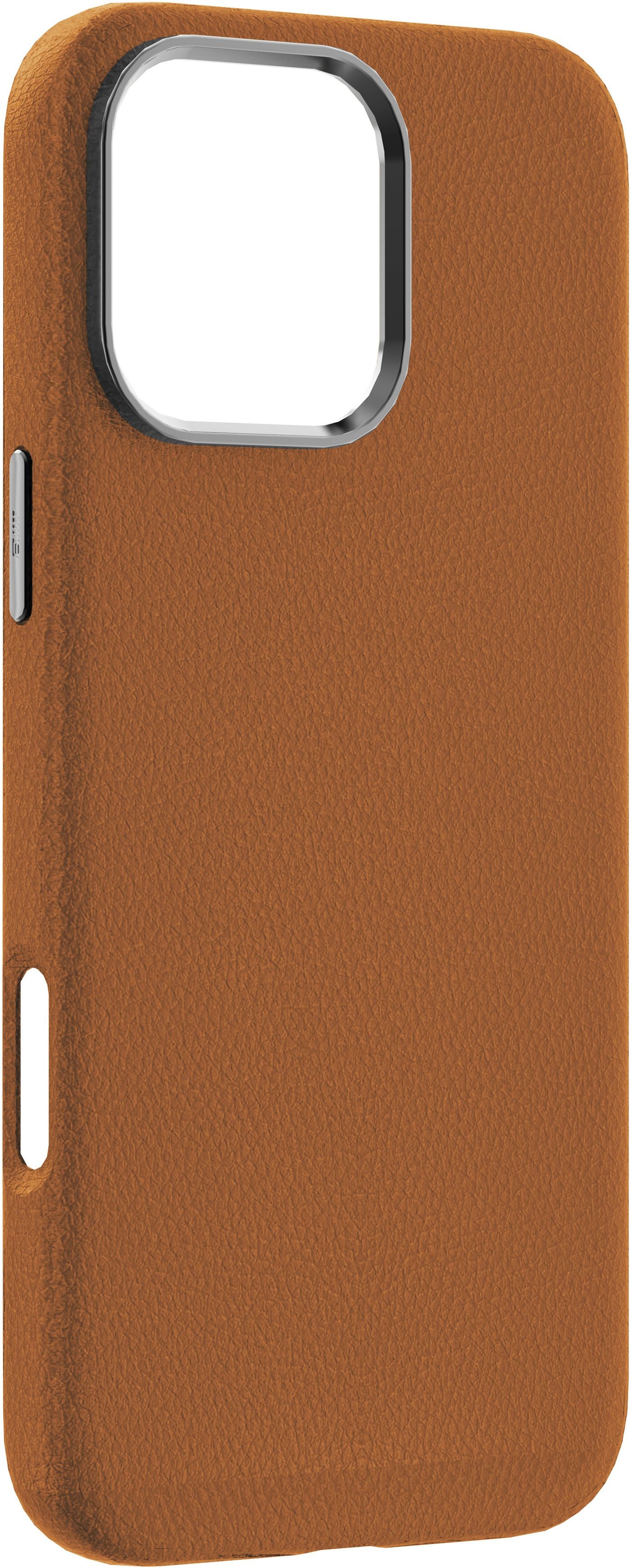 eSTUFF INFINITE Venice Backcover – für Apple iPhone 16, MagSafe, Leder, Braun