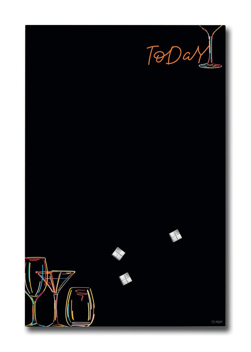 Sigel Whiteboard – 40 × 60 cm, Glas, magnetisch, Wandmontage, inkl. Magnete, Montagesatz