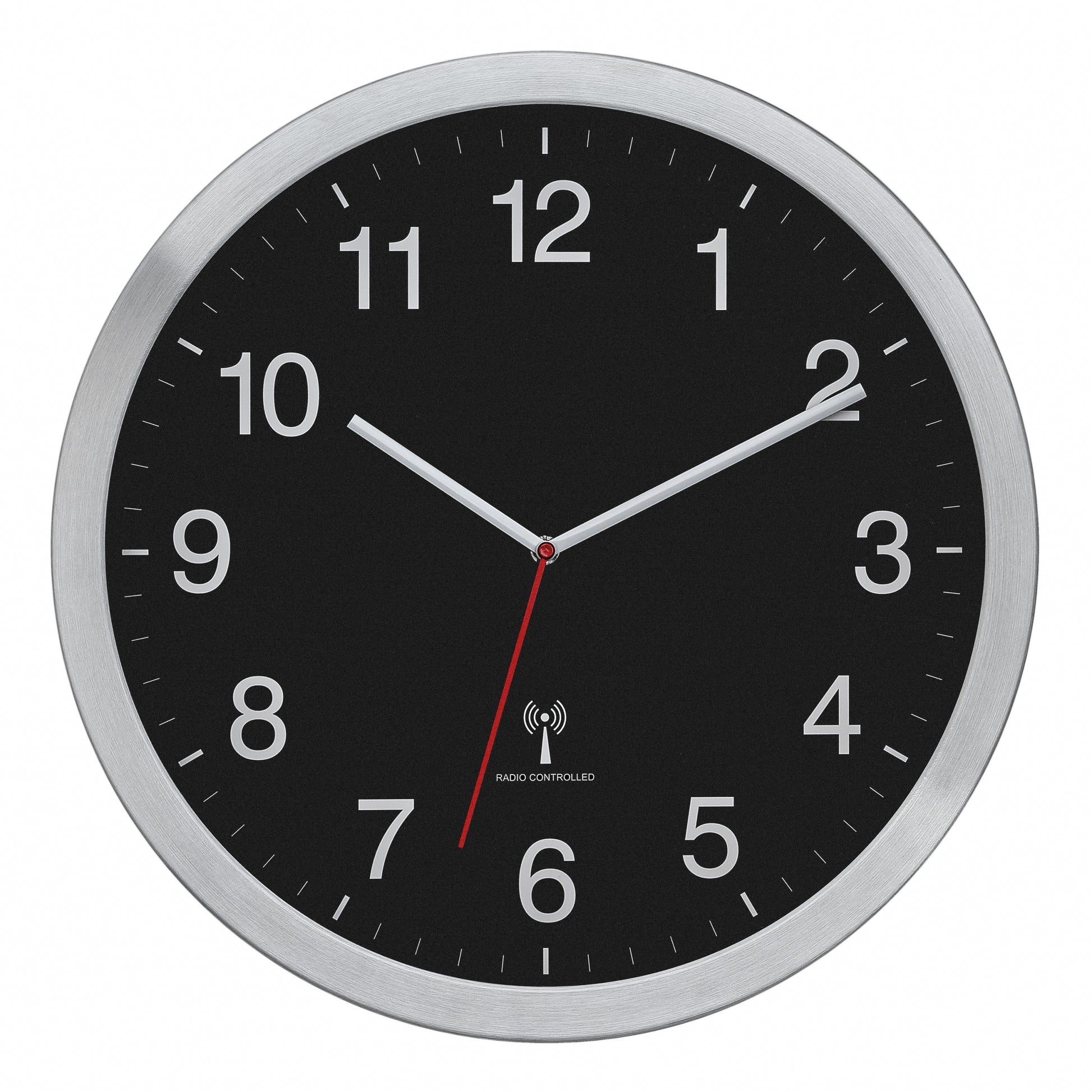 TFA-Dostmann TFA Dostmann Wanduhr – Funk, analog, Ø 40 cm, schwarz, Metall/Glas