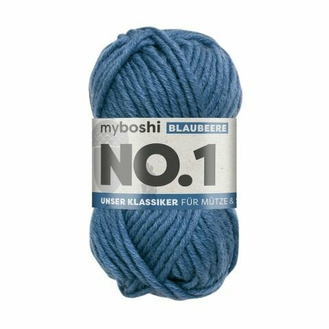 myBoshi Nr. 1 Wolle Preussischblau – 50 g, 55 m, 70% Polyacryl/30% Merinowolle, Nadel 6 mm, 1 Stk.