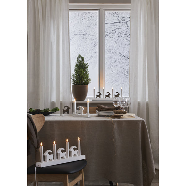 Star Trading Wandleuchte BRUSE – 43 × 7 × 17,5 cm, 0,5 W, Warmweiss, Weiss, Schalter