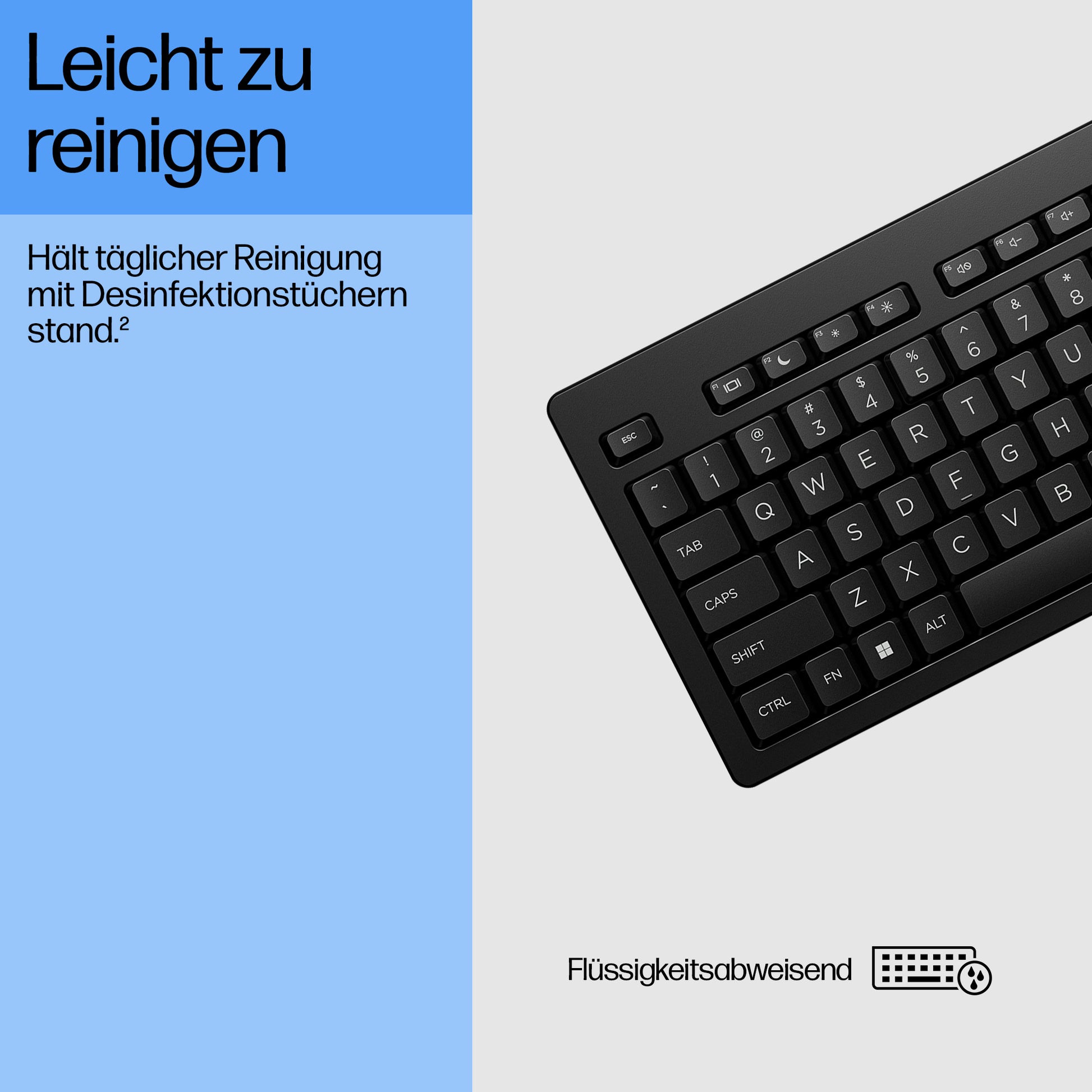 HP 125 – Tastatur – kabelgebunden, USB-A – Membran – schwarz – für PCs mit USB-A-Anschluss