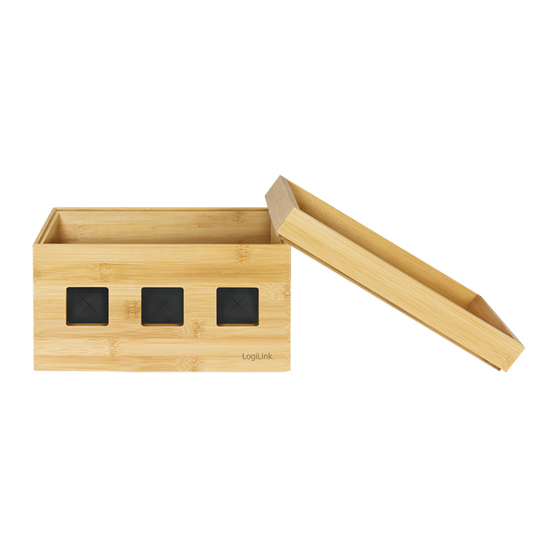 LogiLink Kabelabdeckung, 255×140×165 mm, aus Bambus – Holz
