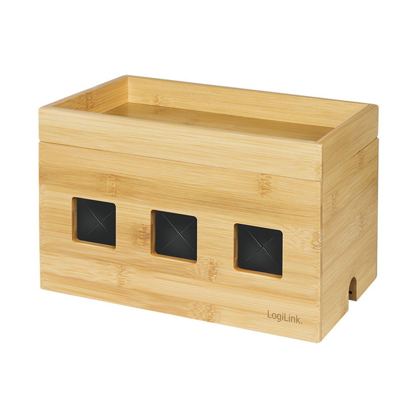 LogiLink Kabelabdeckung, 255×140×165 mm, aus Bambus – Holz