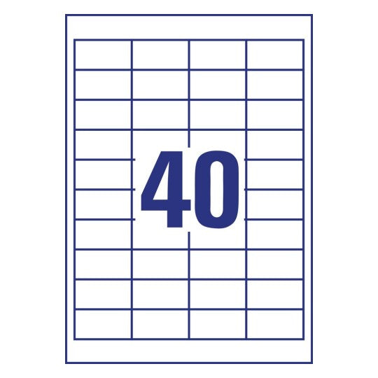 Avery Zweckform – Etiketten A4 49 × 25 mm – Papier, weiss – permanent haftend – Laser/Inkjet – 100 Blätter