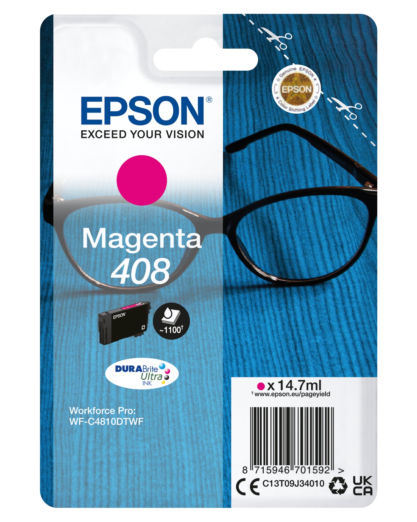 Epson Tintenpatrone 408, Magenta, 14,7 ml