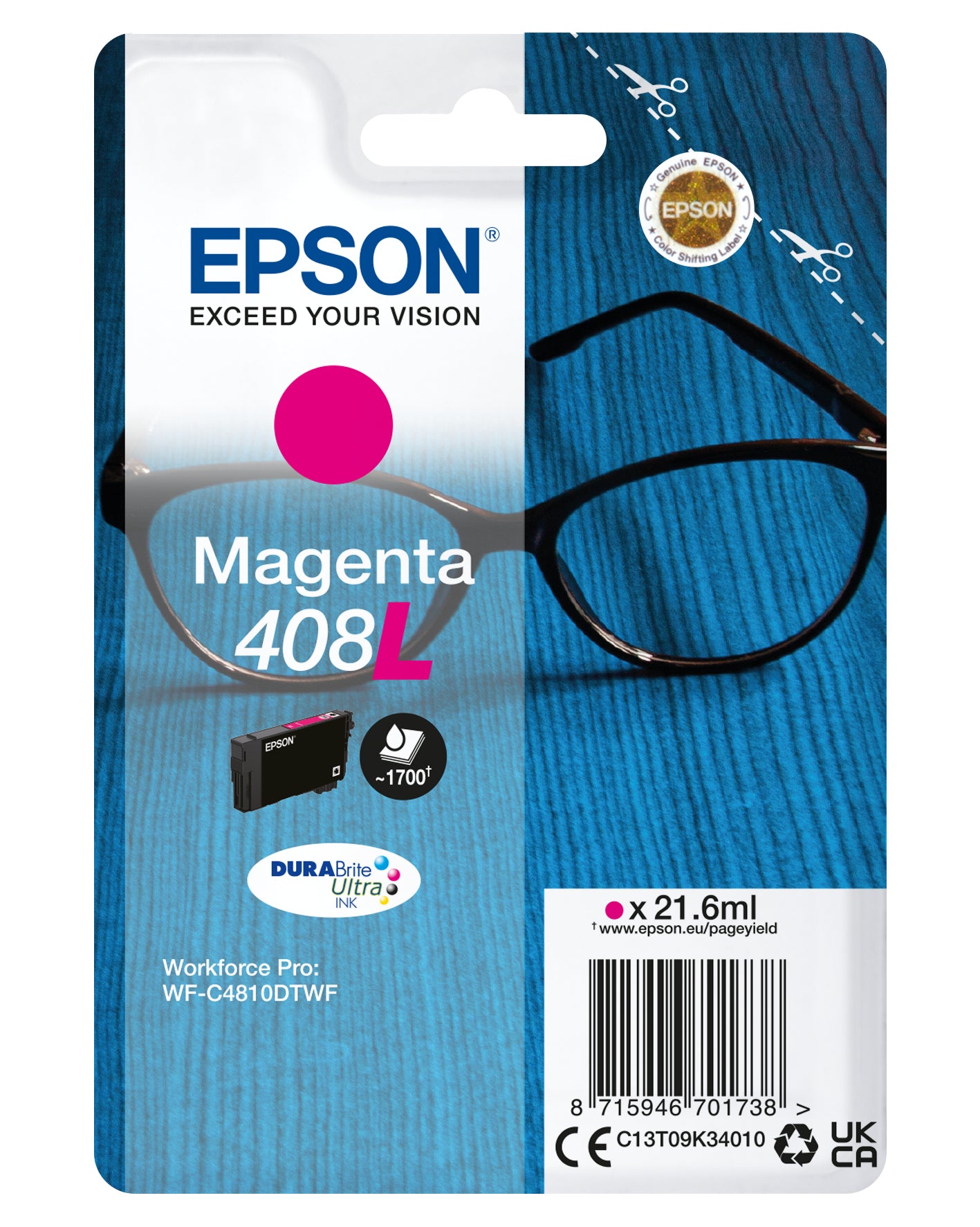Epson Tintenpatrone 408L Magenta – WF-C4810 kompatibel