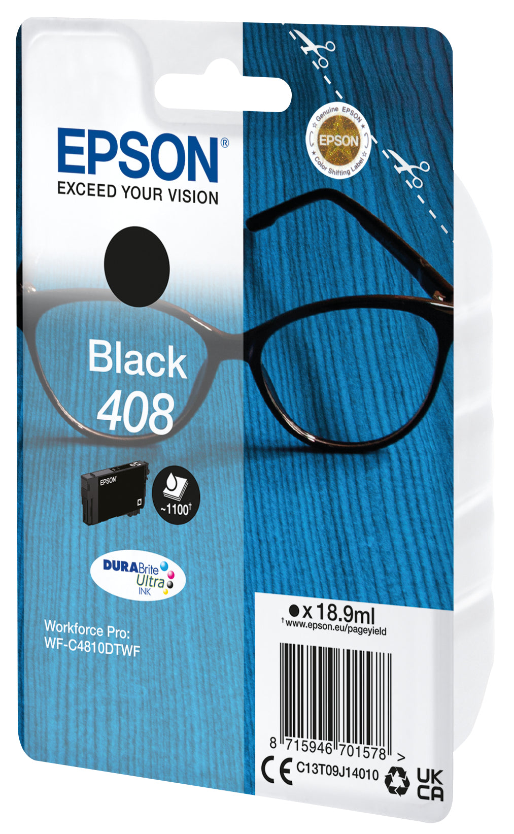 Epson Tintenpatrone 408, Schwarz, 18,9 ml