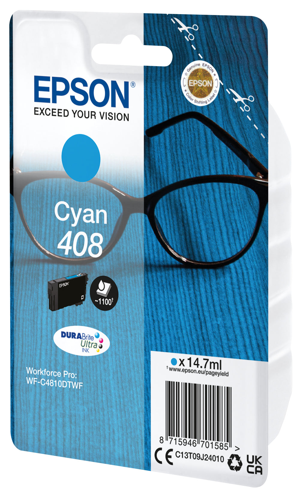 Epson Tintenpatrone 408 DURABrite Ultra – Cyan