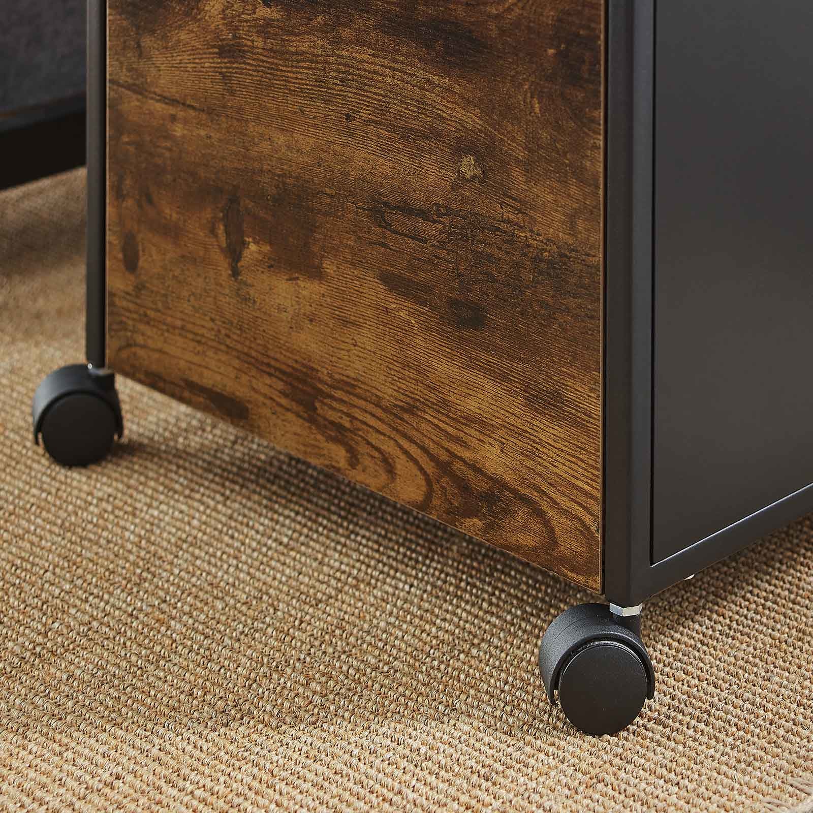Vasagle Aktenschrank – Holz, Schwarz-Braun, 41 × 66 × 45 cm