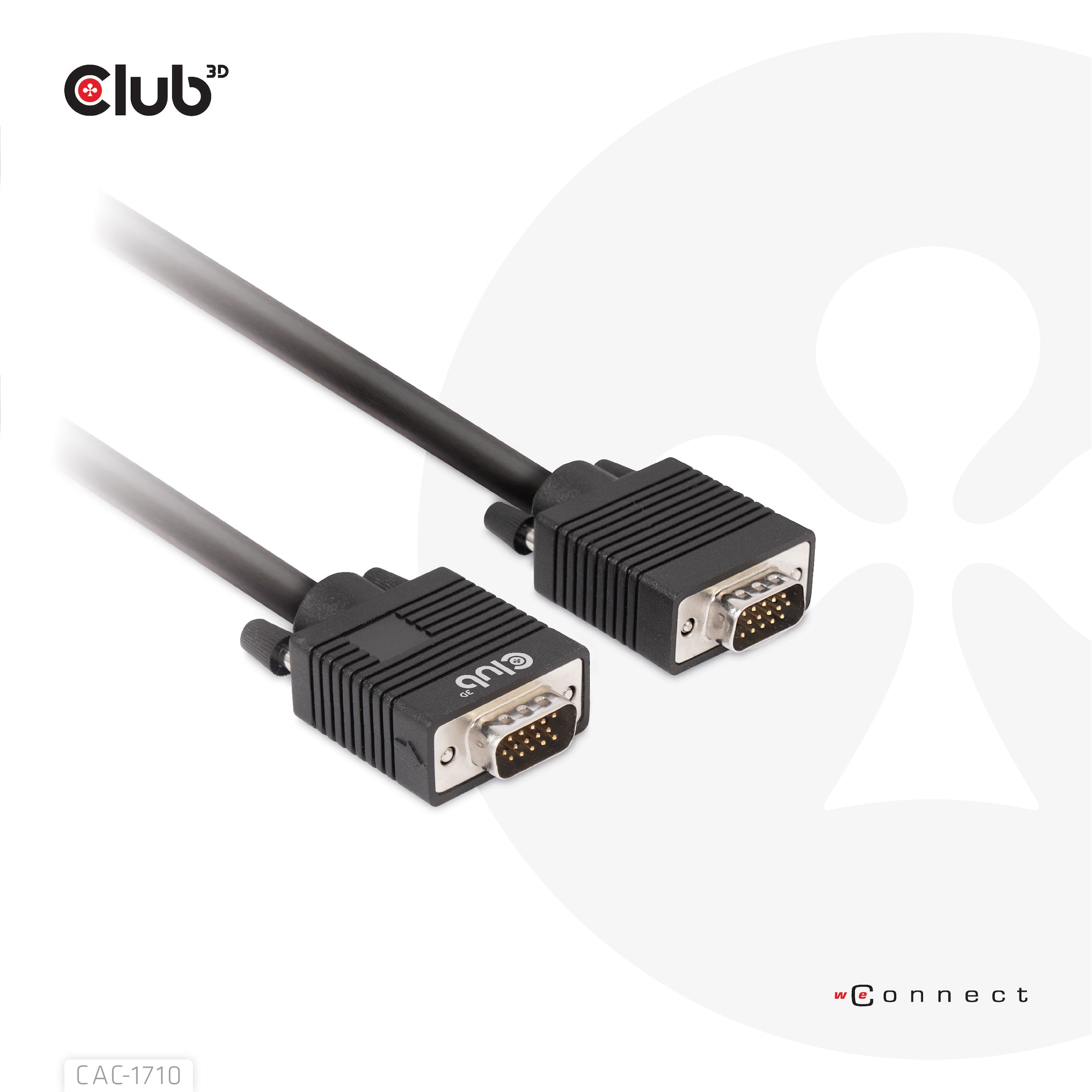 CLUB3D Club 3D VGA–VGA Kabel – 10 m, rund, geschirmt, AWG 28, schwarz