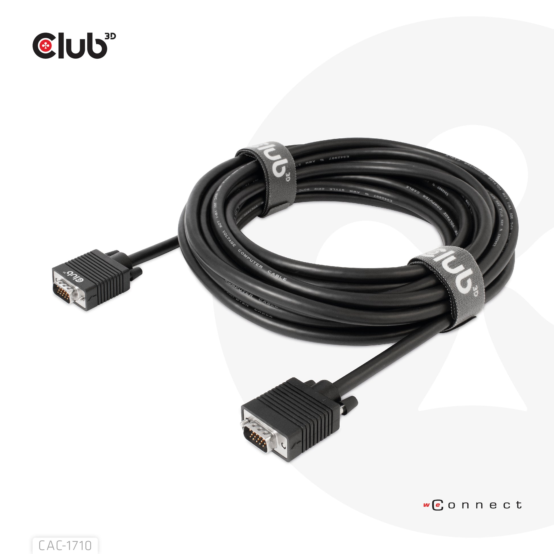 CLUB3D Club 3D VGA–VGA Kabel – 10 m, rund, geschirmt, AWG 28, schwarz
