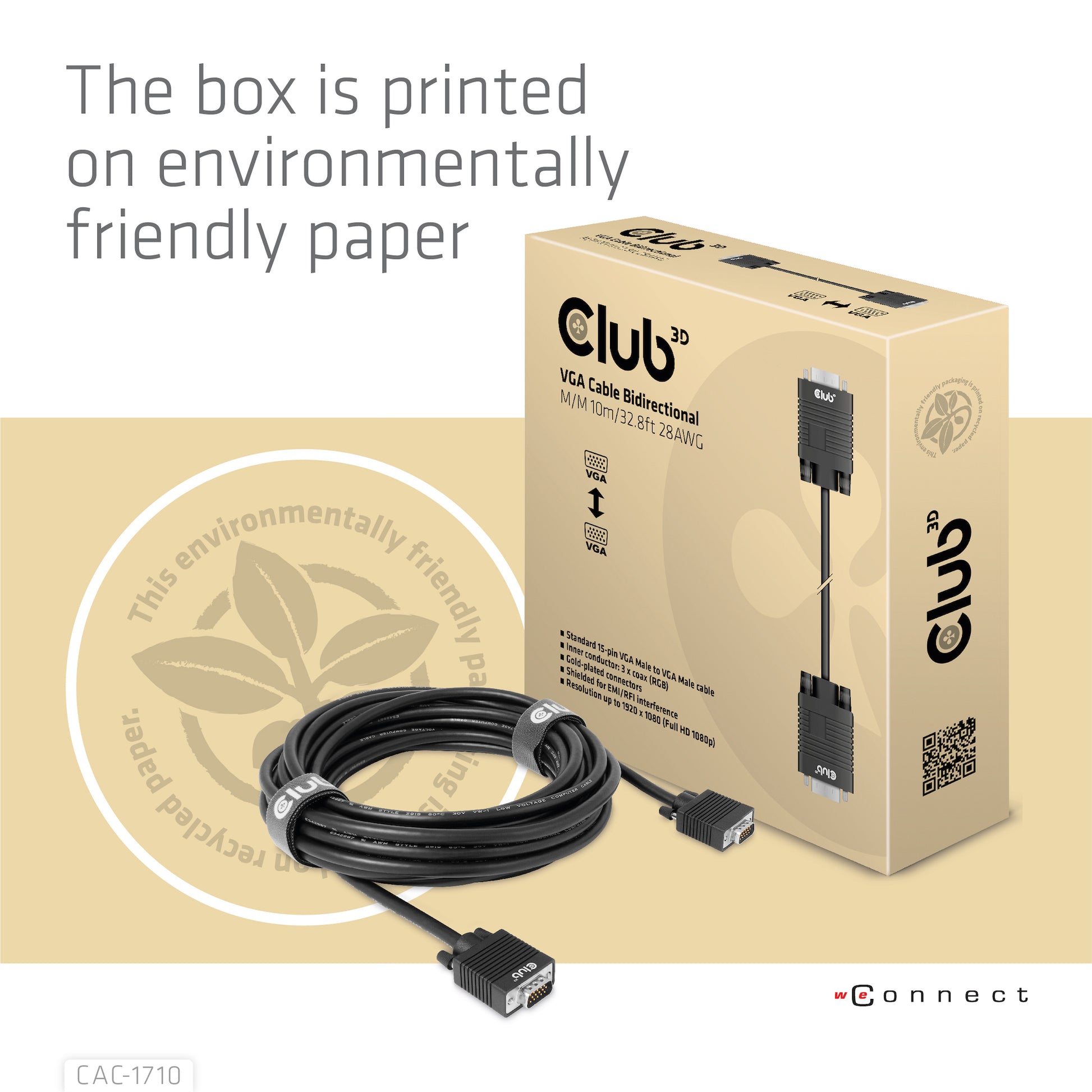 CLUB3D Club 3D VGA–VGA Kabel – 10 m, rund, geschirmt, AWG 28, schwarz