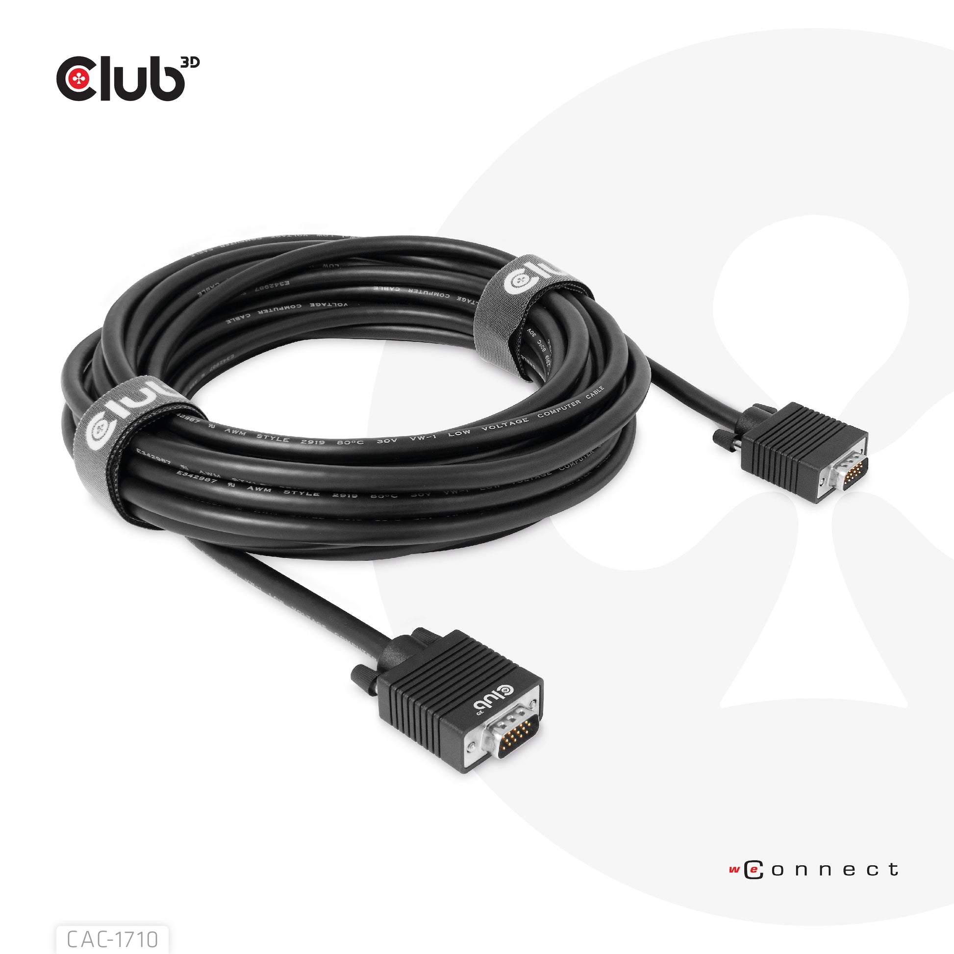 CLUB3D Club 3D VGA–VGA Kabel – 10 m, rund, geschirmt, AWG 28, schwarz