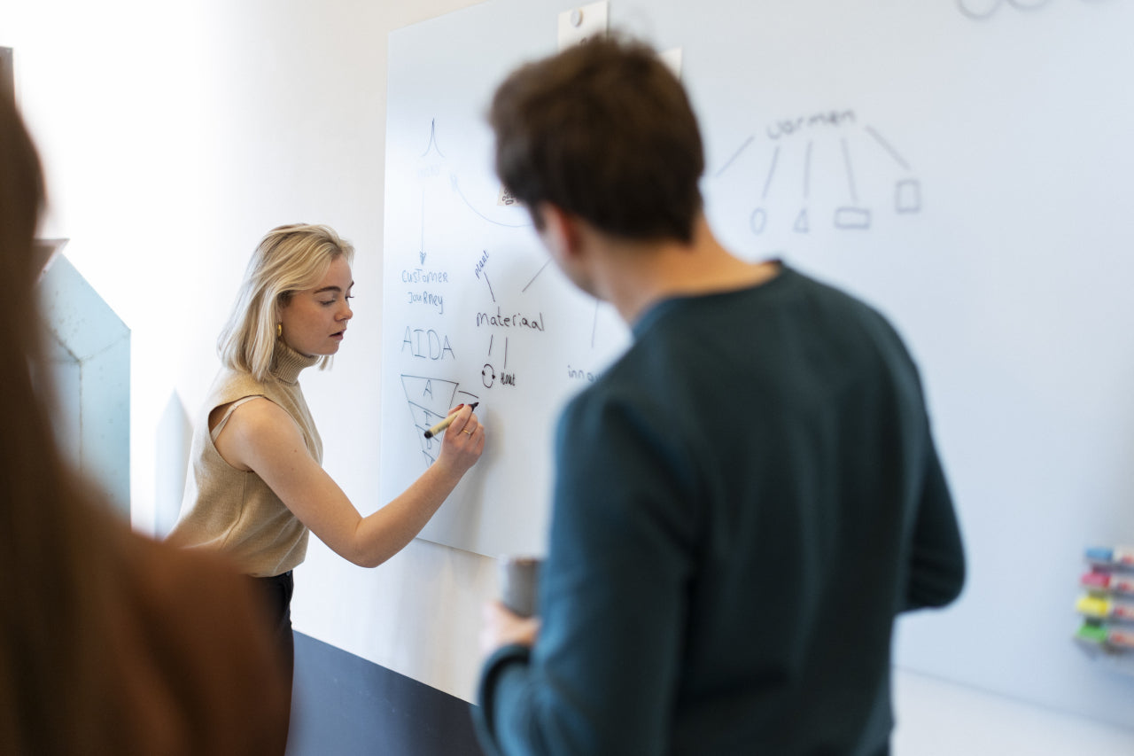 Legamaster Whiteboard – 120 × 90 cm, Glas, magnetisch, Wandmontage, inkl. 2 Magnete