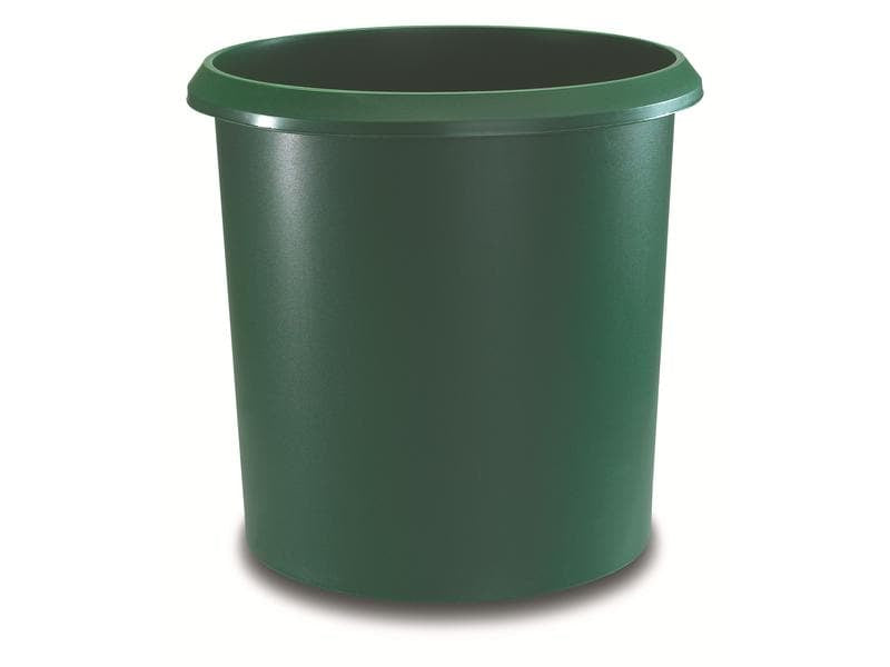 Laufer Papierkorb – 18 l – Kunststoff, rund – grün