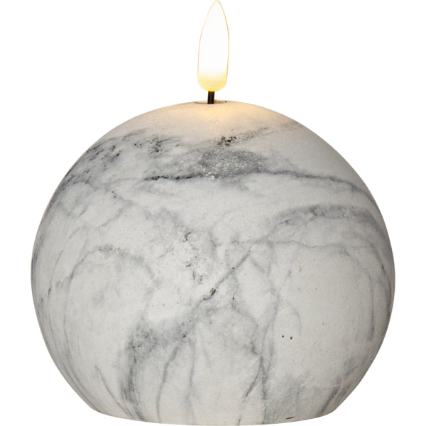 Star Trading LED-Kerze – Ø 10 × 12 cm – Kunststoff, grau