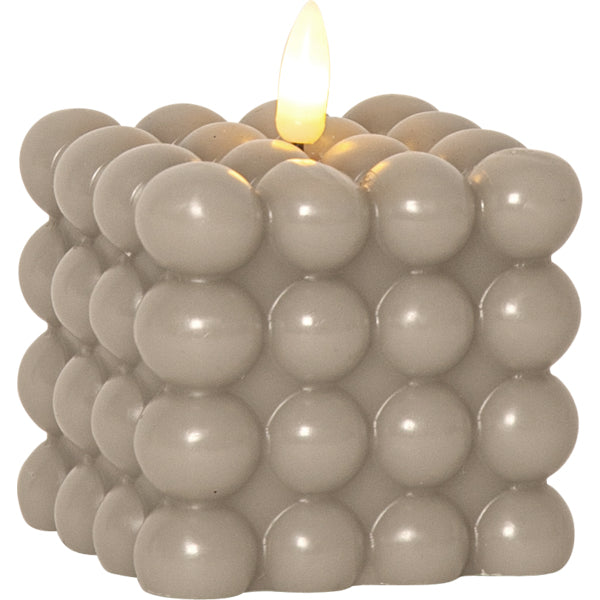 Star Trading LED-Kerze – Ø 7,5 × 9,5 cm – Wachs, beige