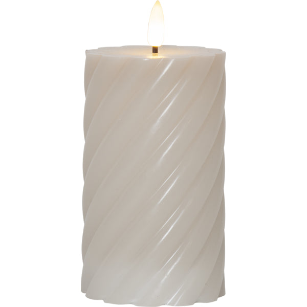 Star Trading LED Stumpenkerze – Ø 7,5 × 15 cm – Wachs, beige