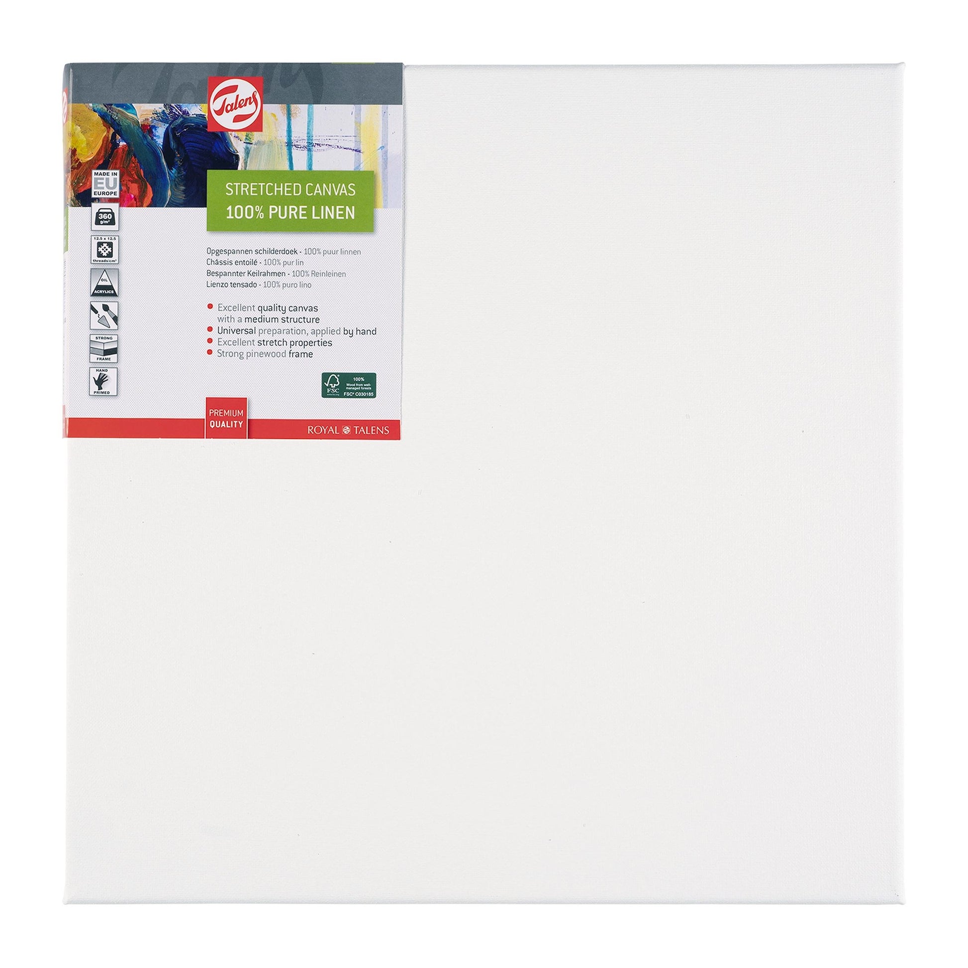 Talens Keilrahmen – 40 × 40 cm – 360 g/m² – Leinen – für Lackierung