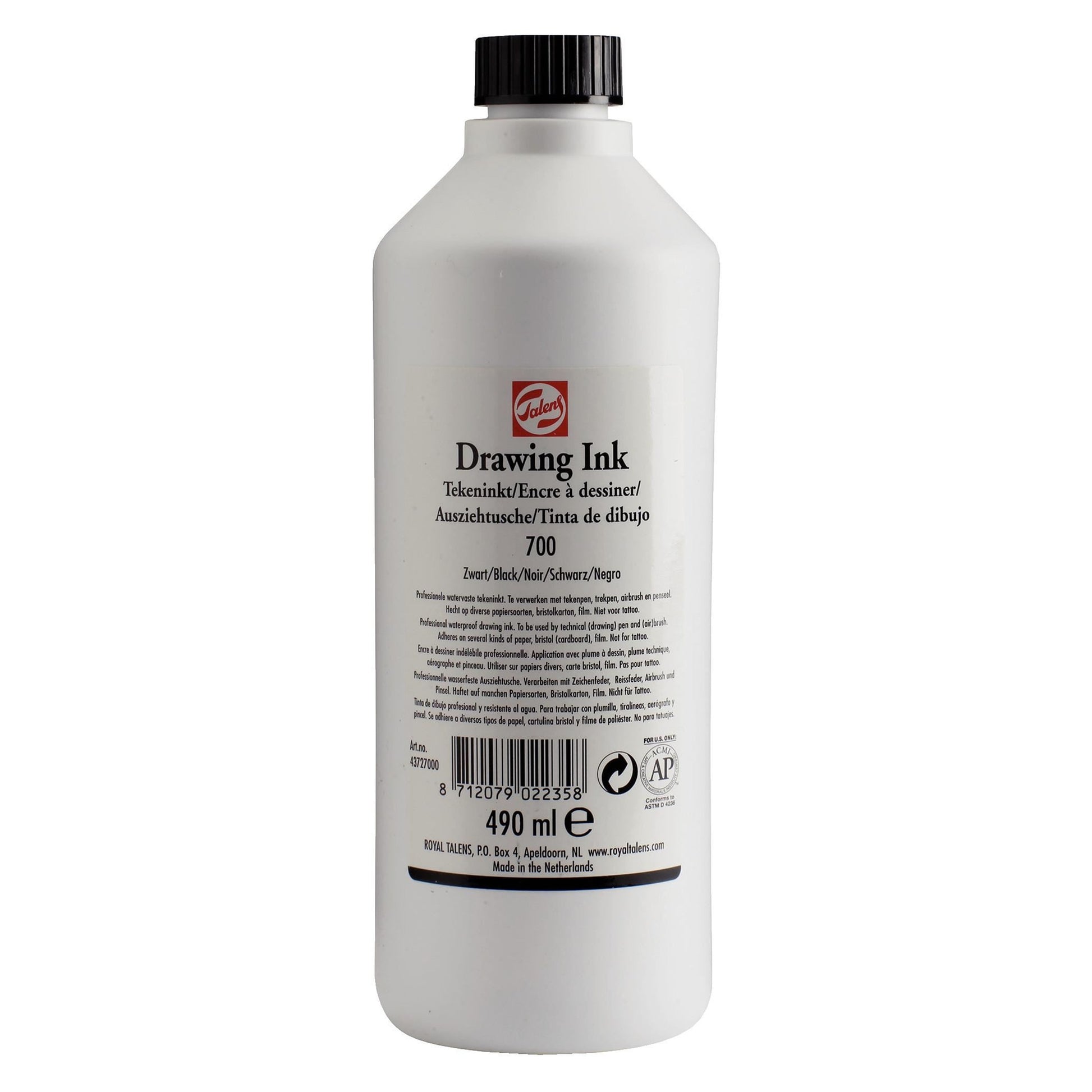 Talens Zeichentusche – Schwarz – 490 ml