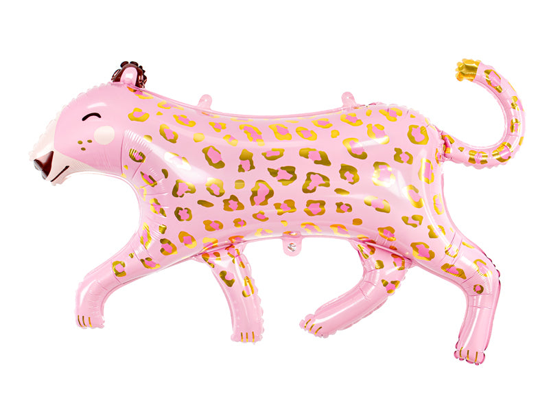 PartyDeco Folienballon Leopard – gold/rosa – 103 × 60 cm – Folie – 1 Stück – mit Helium befüllbar