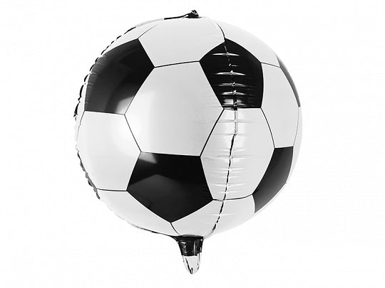 PartyDeco Folienballon Fussball – Weiss – Ø 40 cm – Folie – 1 Stk