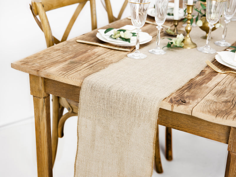 PartyDeco Tischläufer – 28×500 cm, Jute, Braun, Hochzeit