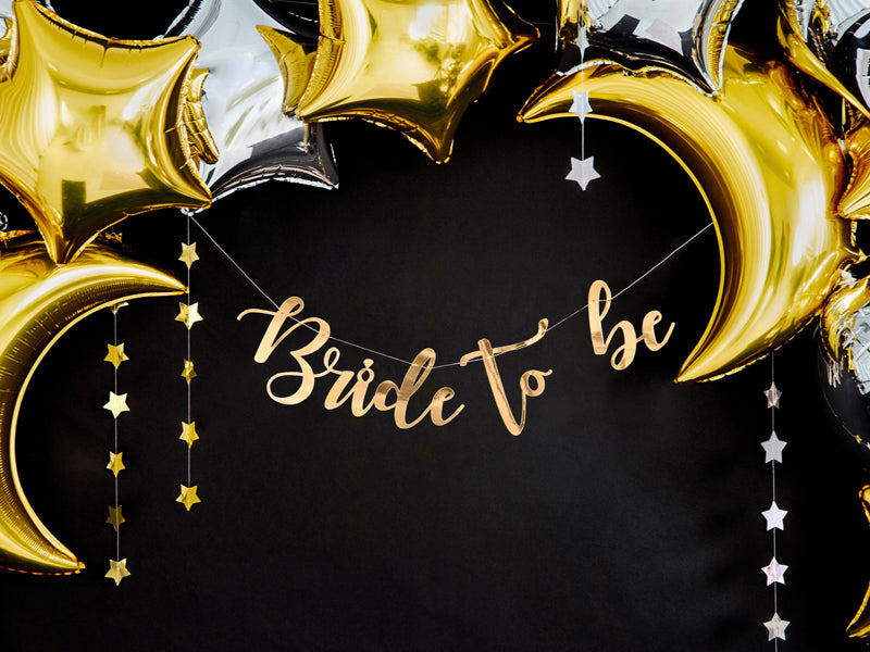 PartyDeco Girlande Bride to be – Gold – 80 × 19 cm – Papier – 1 Stk