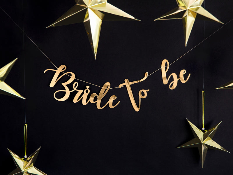 PartyDeco Girlande Bride to be – Gold – 80 × 19 cm – Papier – 1 Stk