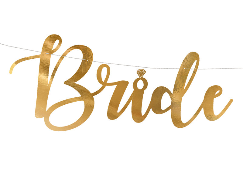 PartyDeco Girlande Bride to be – Gold – 80 × 19 cm – Papier – 1 Stk