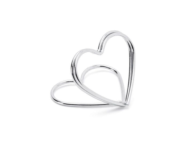 PartyDeco Tischkartenhalter Hochzeit – Silber – 9,0 × 12,0 cm – 10 Stk