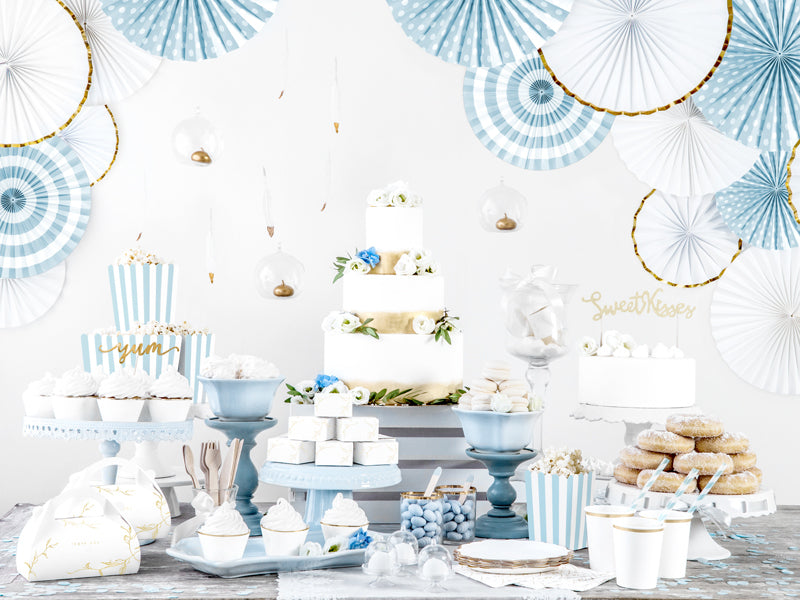 PartyDeco Rosetten – Weiss – 23, 32, 40 cm – 3 Stk – für Hochzeit