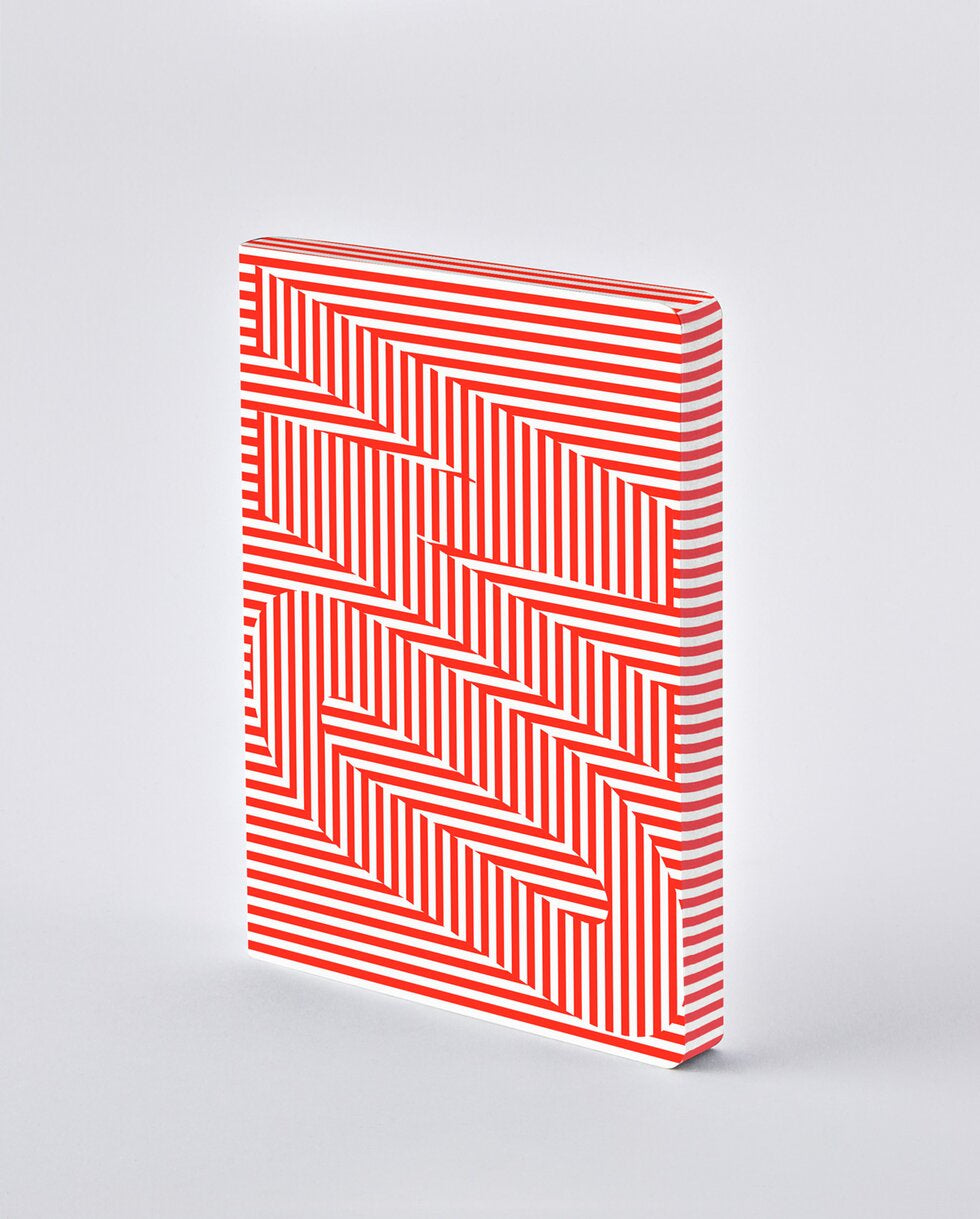 nuuna Graphic Notizbuch – A5 – punktiert – 256 Seiten – 120 g/m² – Softcover, nummerierte Seiten, Rot/Weiss
