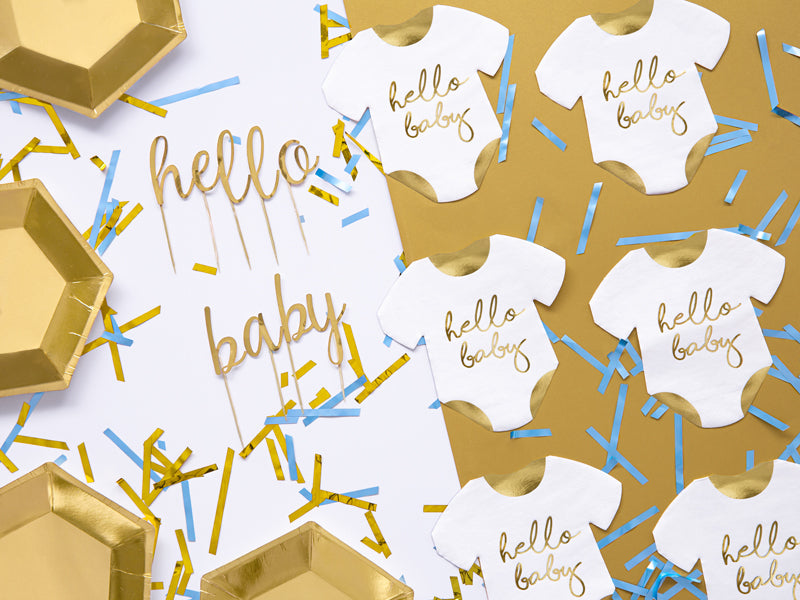 PartyDeco Servietten Hello Baby – 32,5 × 31,5 cm, 3-lagig – 20 Stück