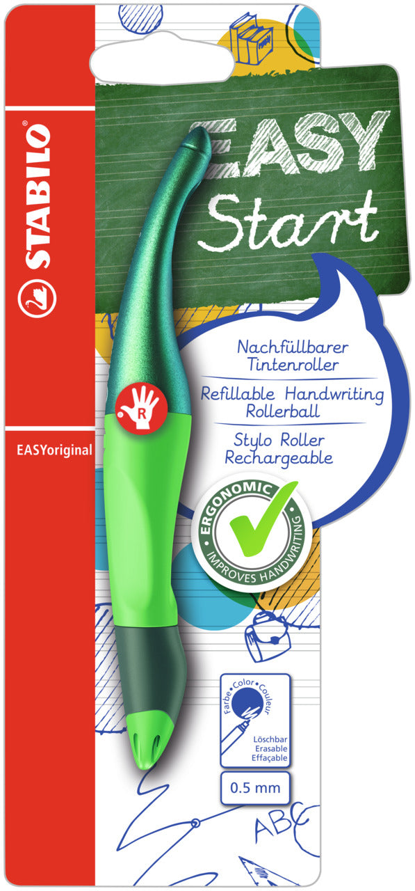 STABILO EASYoriginal Holograph – Tintenroller, 0,5 mm, Blau, Grün, für Rechtshänder