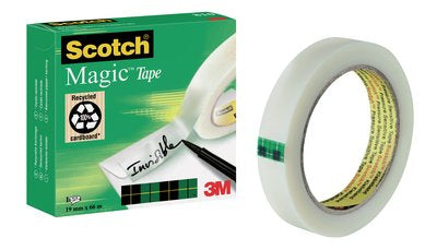Scotch Magic 810 Klebefilm matt/unsichtbar – 19 mm × 66 m, Papier