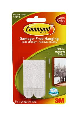 3M Command Montagepad – 16 × 70 mm, weiss, für Fliesen, 8 Stk.