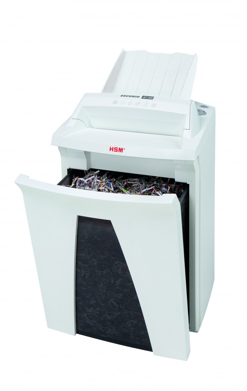 HSM Securio AF300 – Aktenvernichter mit Autofeed 300 Blatt, DIN P-4, Partikelschnitt 4,5 × 30 mm, 35 l